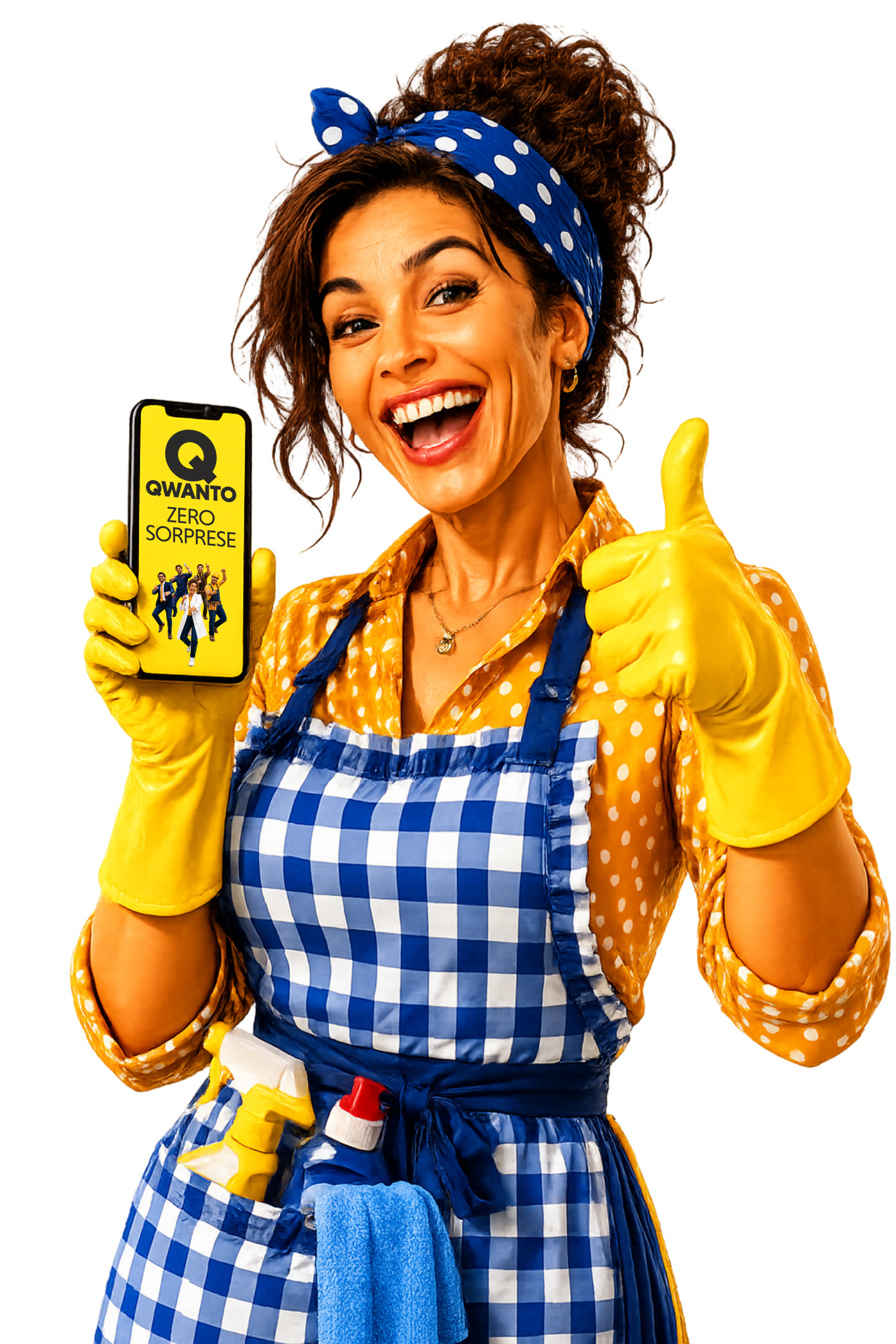 Professionista QWANTO sorridente con telefono